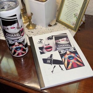 Homecrafted lux Homedesigned chanel Tumbler 20 oz stainless with Notebook